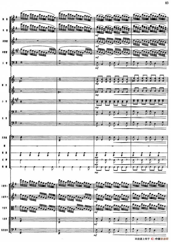 舞剧《白毛女》第一场 深仇大恨（十一）大春等与狗腿子搏斗（总谱）