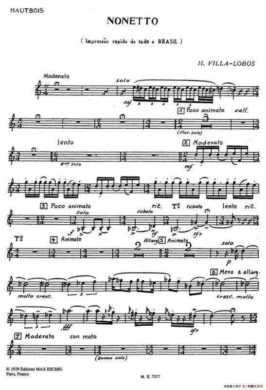 Nonetto（高音双簧管分谱）