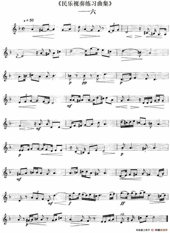 民乐视奏练习曲集（116—118）