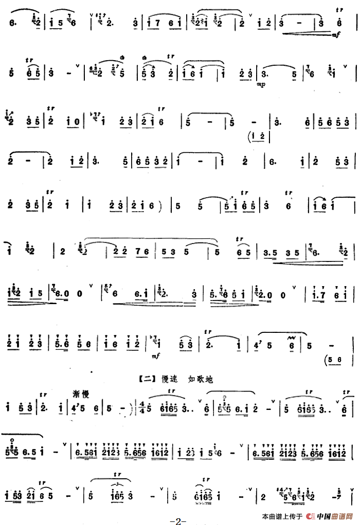 欢乐的茶乡（唢呐谱）