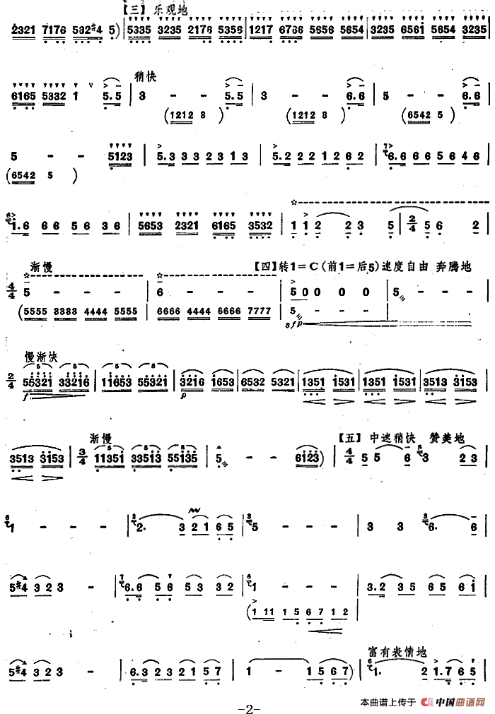 红旗渠凯歌（唢呐谱）