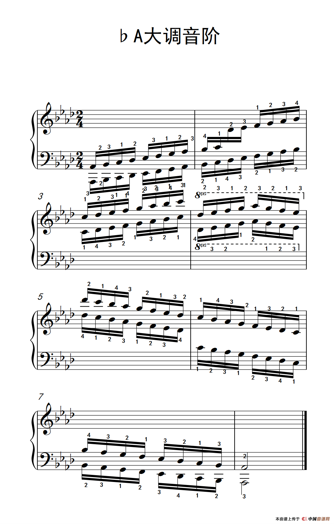 第六级 19.?A大调音阶（中央音乐学院 钢琴（业余）考级教程 4-6级）