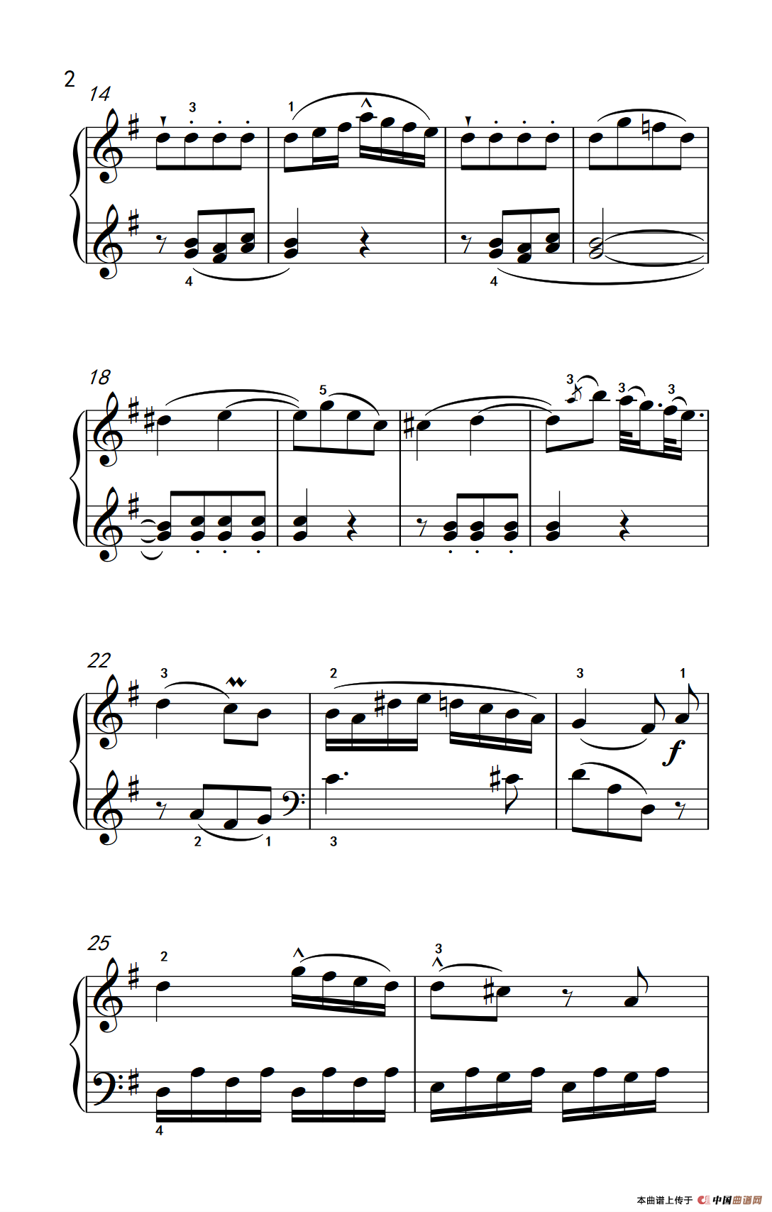 第五级 1.G大调奏鸣曲 第一乐章（中央音乐学院 钢琴（业余）考级教程 4-6级）