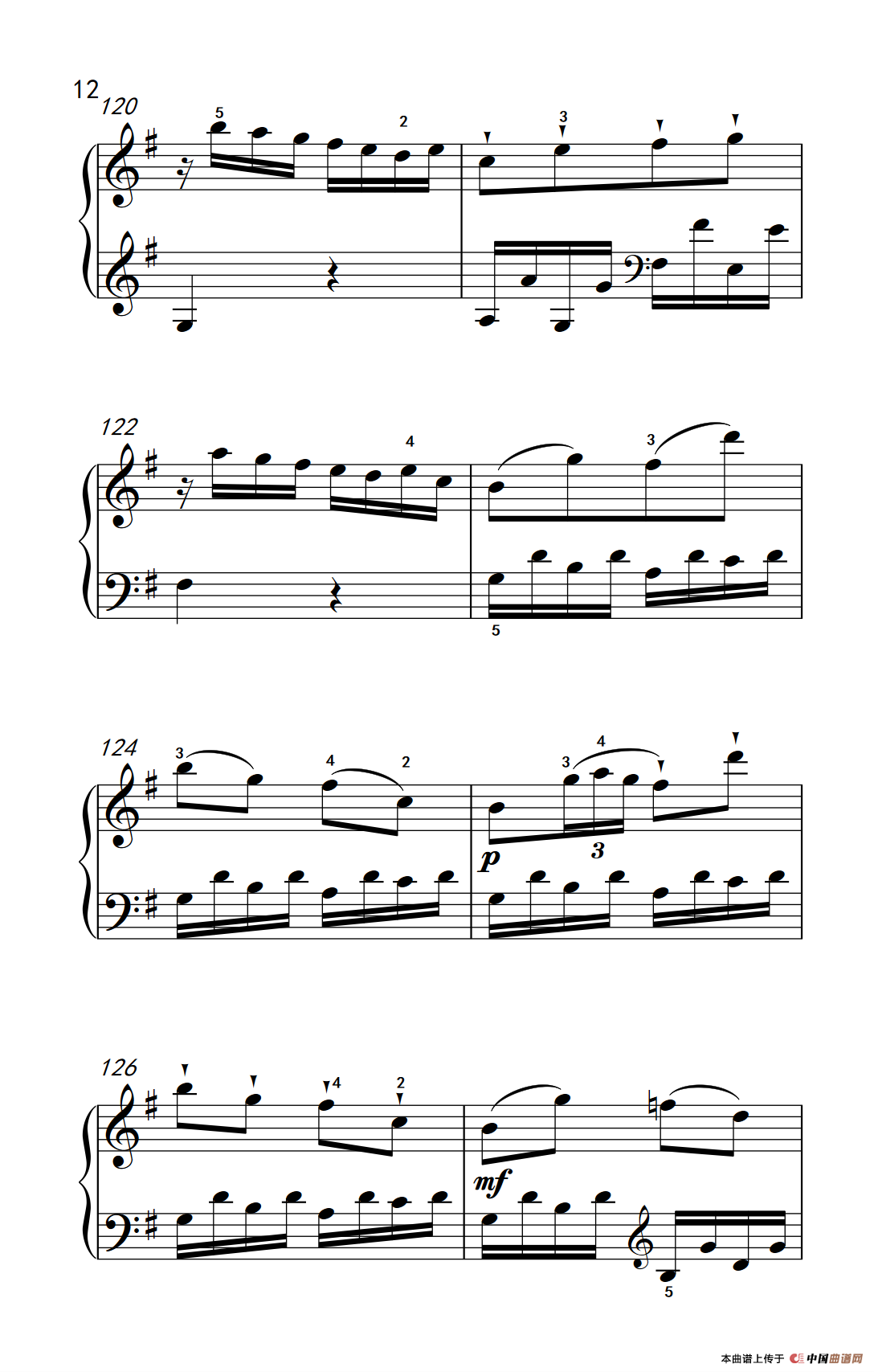 第五级 1.G大调奏鸣曲 第一乐章（中央音乐学院 钢琴（业余）考级教程 4-6级）