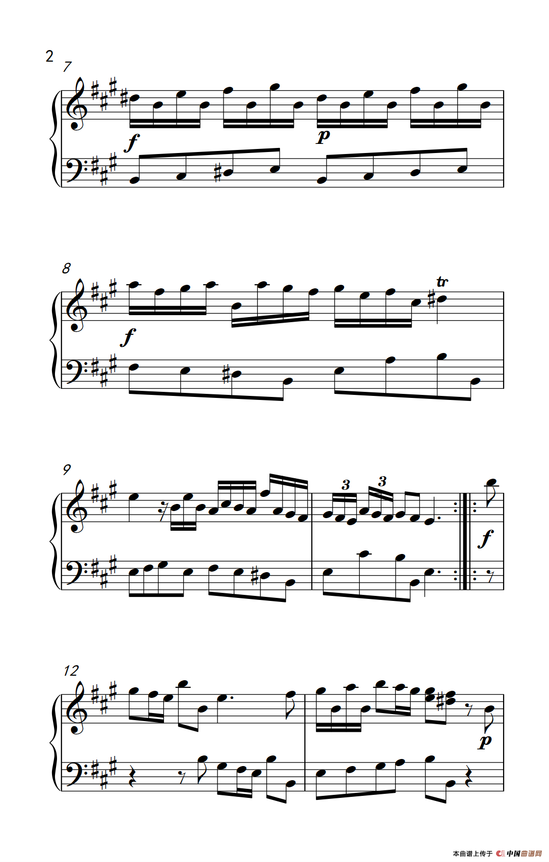 第五级 2.A大调奏鸣曲（中央音乐学院 钢琴（业余）考级教程 4-6级）