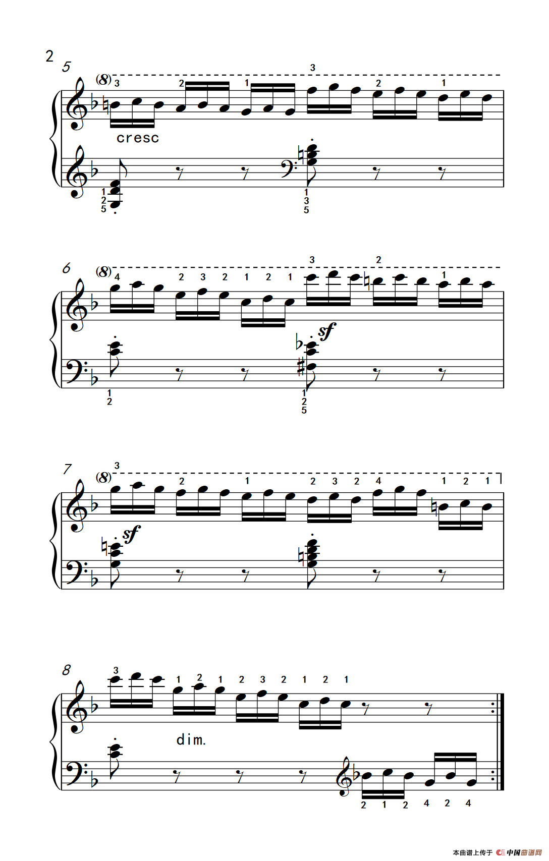 第五级 1.练习曲（中央音乐学院 钢琴（业余）考级教程 4-6级）