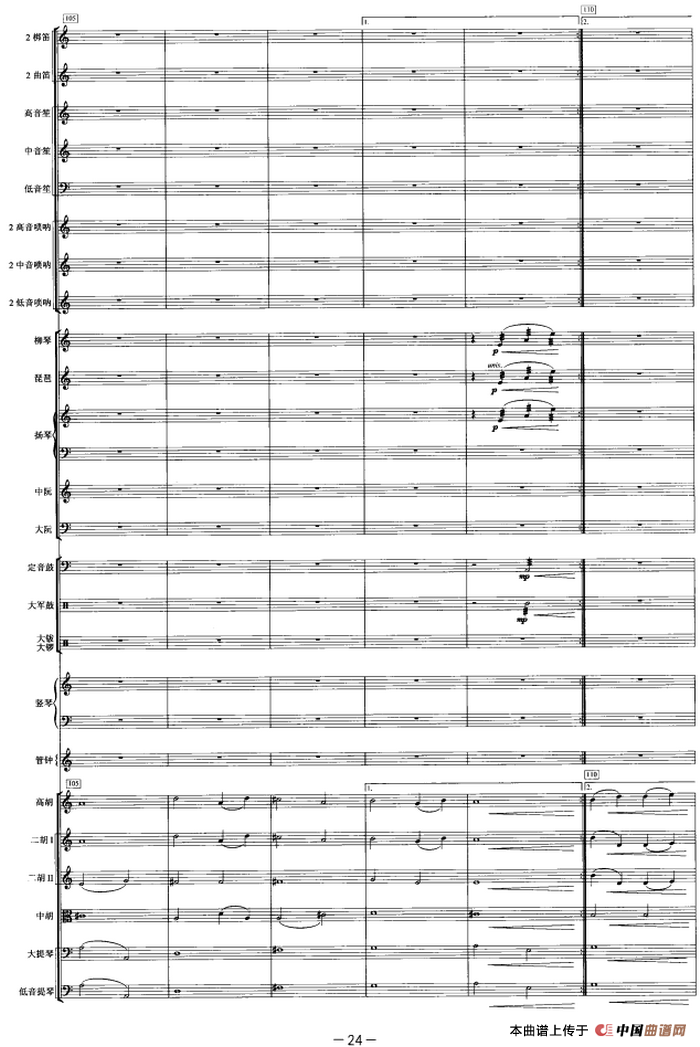 悼歌（选自舞剧《大漠孤烟直》第二幕）（管弦乐总谱）