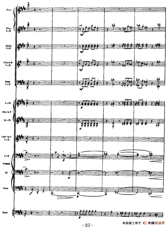 浦塞尔主题变奏与赋格曲（P31-P65）（管弦乐队总谱）