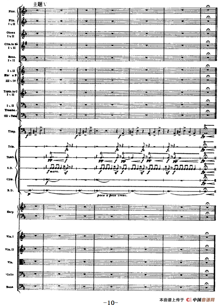 浦塞尔主题变奏与赋格曲（P1-P30）（管弦乐队总谱）