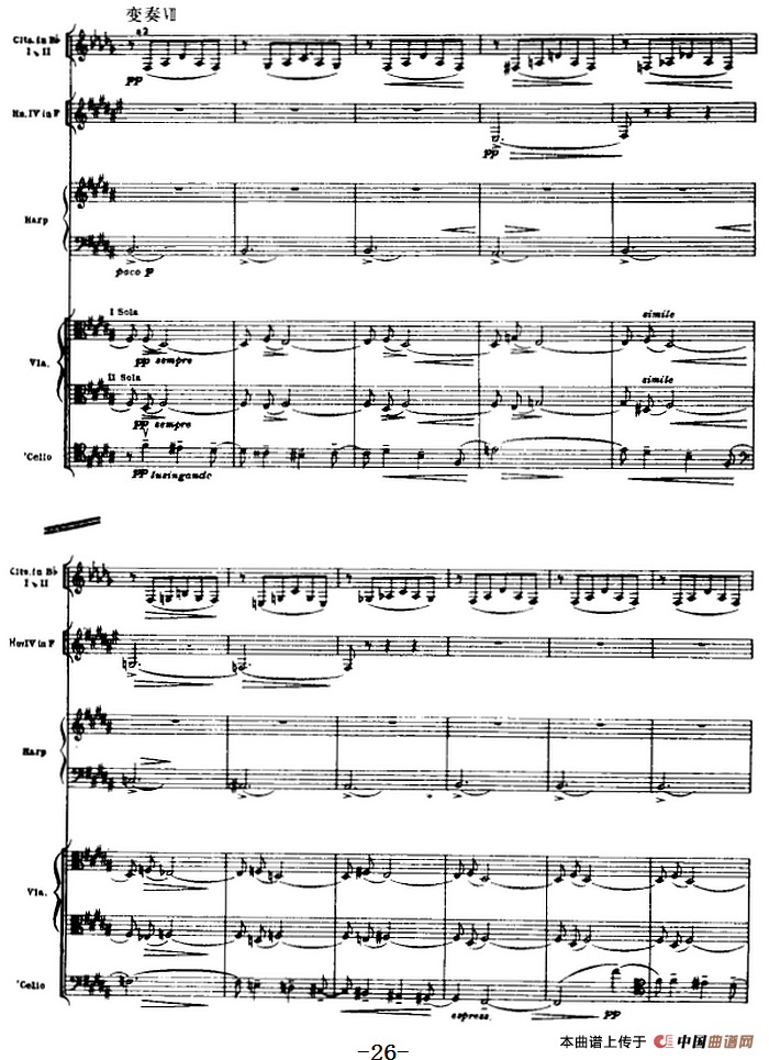 浦塞尔主题变奏与赋格曲（P1-P30）（管弦乐队总谱）