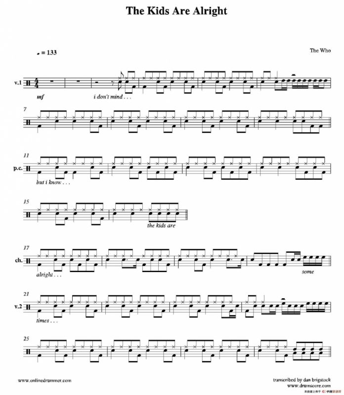 The Kids Are Alright（鼓谱）