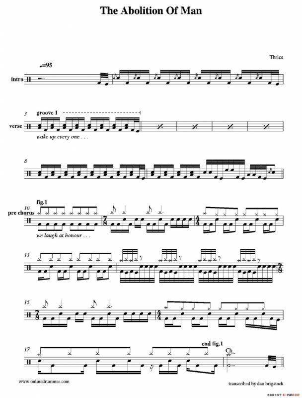 The Abolition of Man（鼓谱）