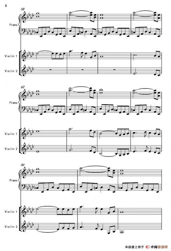 降A大调小夜曲II（夜）（双小提琴+钢琴）
