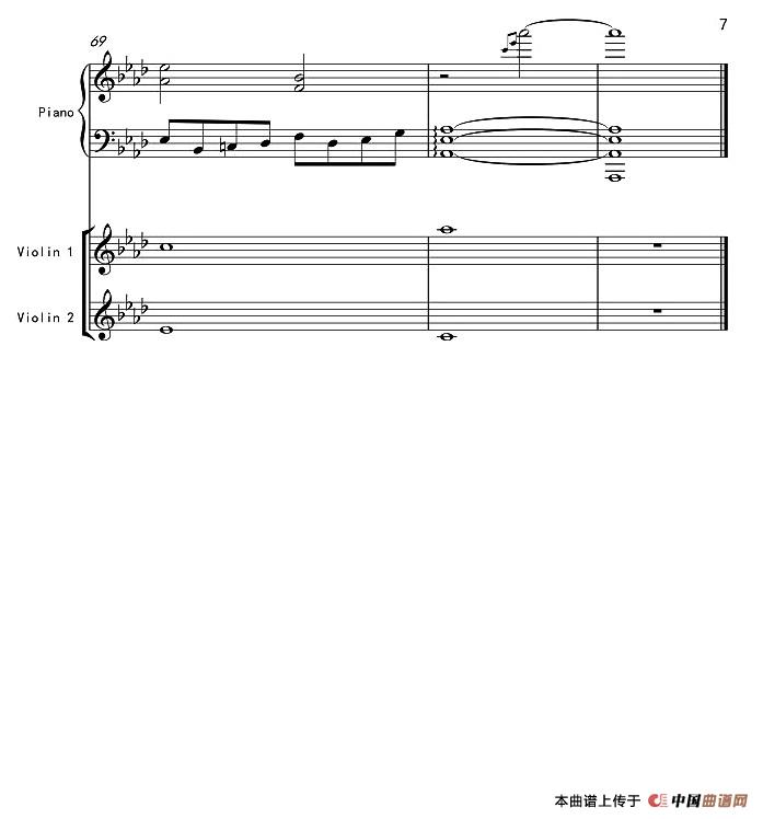降A大调小夜曲II（夜）（双小提琴+钢琴）