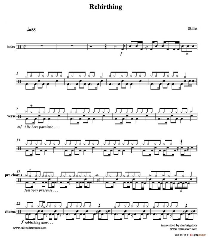 Rebirthing（鼓谱）