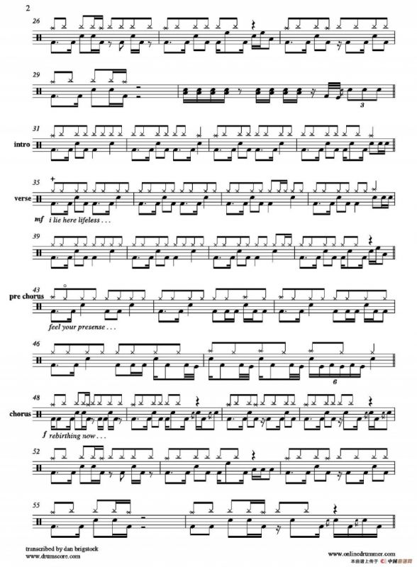 Rebirthing（鼓谱）