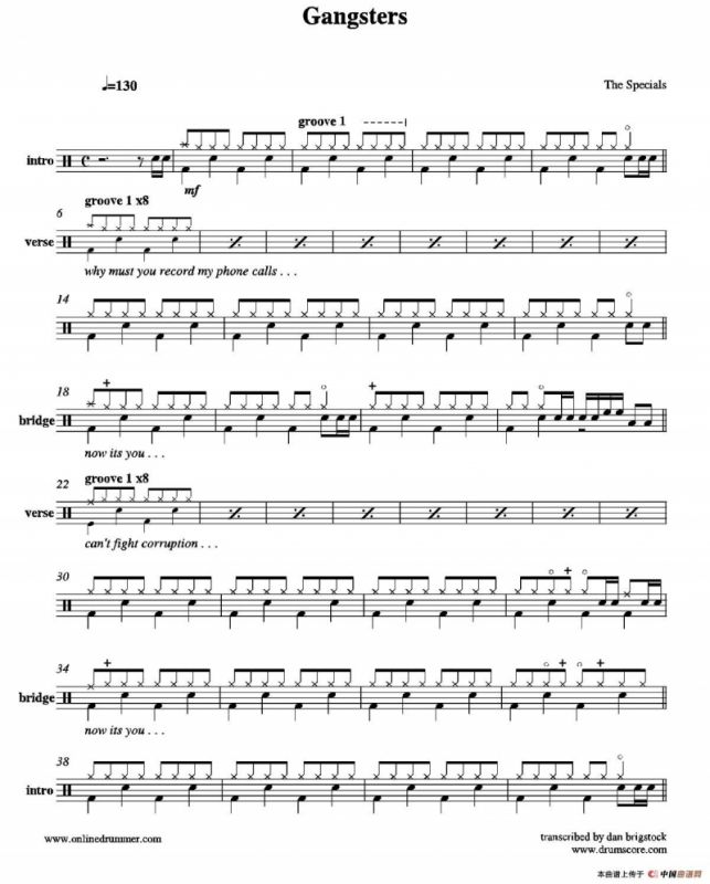 Gangsters（鼓谱）