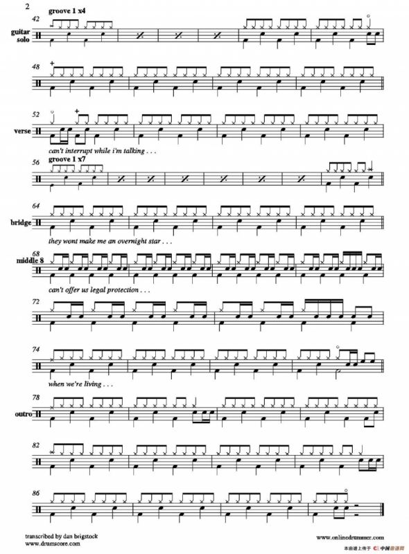 Gangsters（鼓谱）