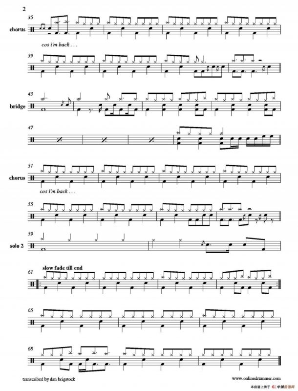 Back in Black（鼓谱）