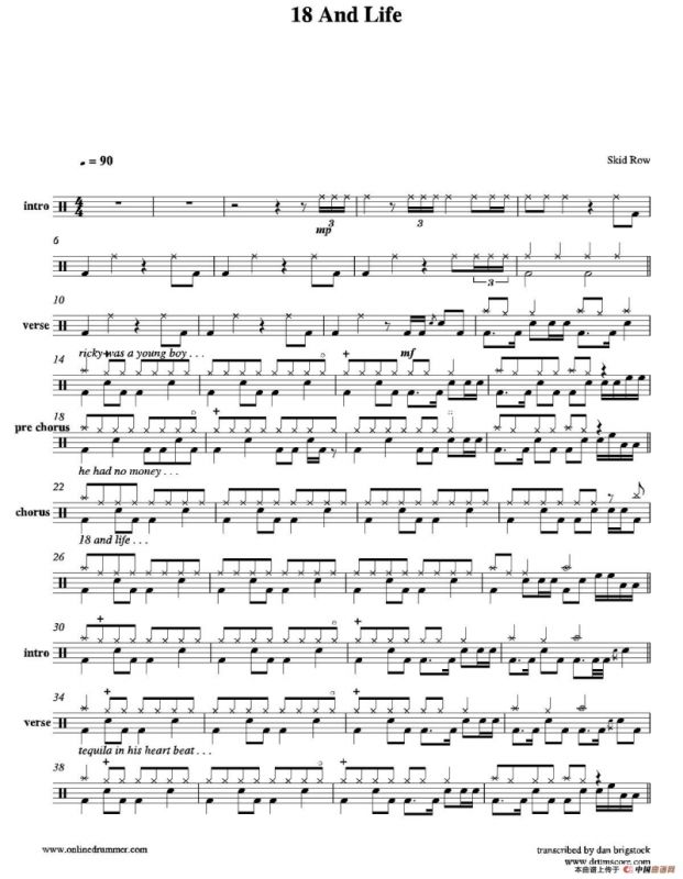 And Life（鼓谱）