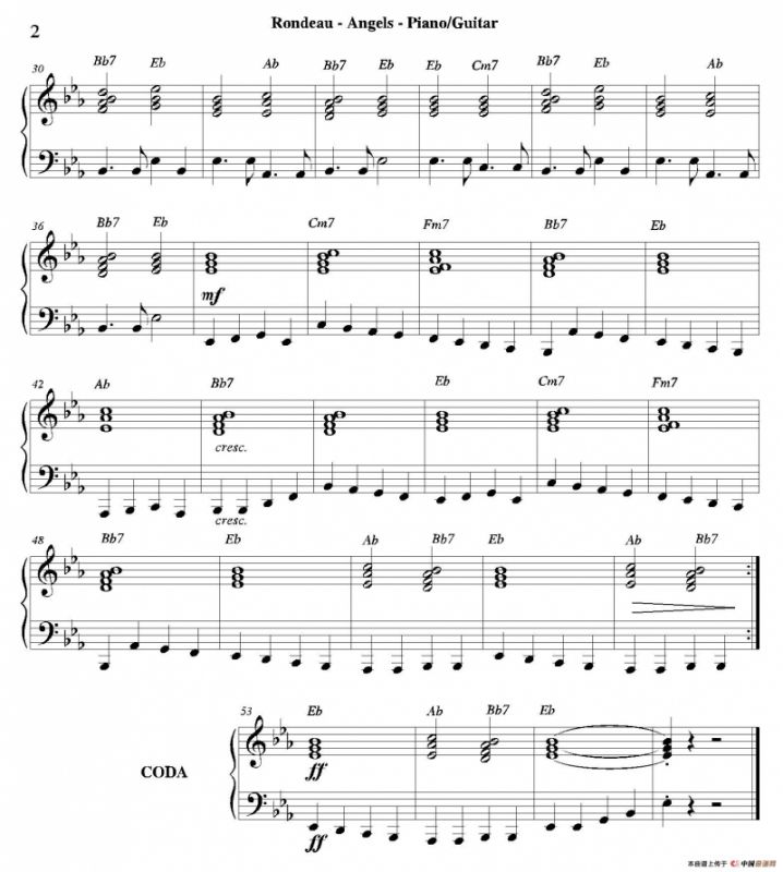 Angels for Jazz Ensemble（钢琴、吉他分谱）