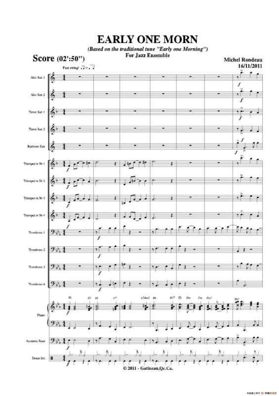 EARLY ONE MORN（总谱）