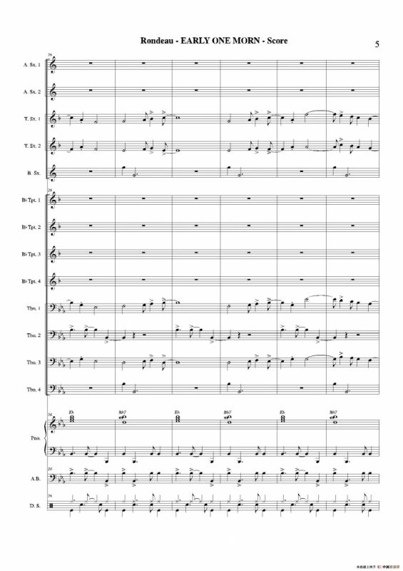 EARLY ONE MORN（总谱）