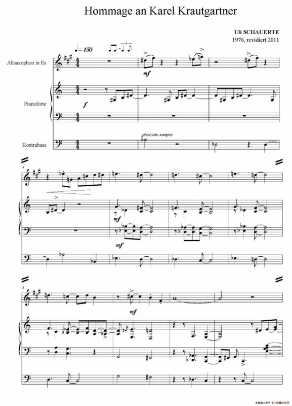 ommage an KarHel Krautgartner（三重奏总谱）