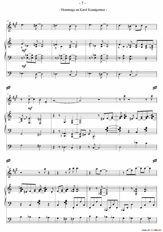 ommage an KarHel Krautgartner（三重奏总谱）