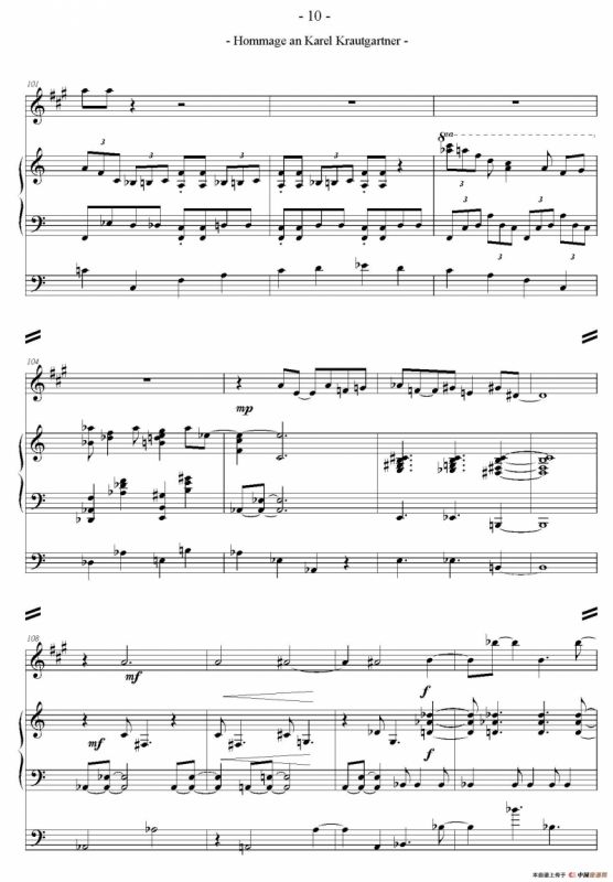 ommage an KarHel Krautgartner（三重奏总谱）