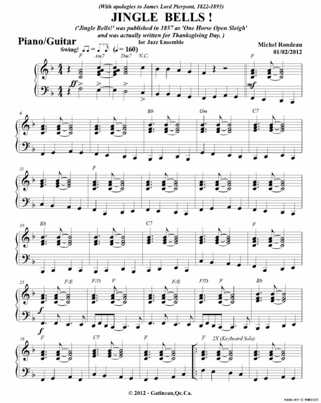 JINGLE BELLS！（钢琴、吉他分谱）