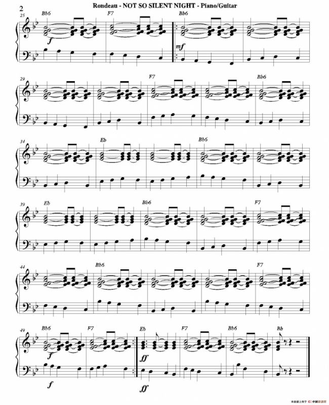 NOT SO SILENT NIGHT（钢琴、吉他分谱）