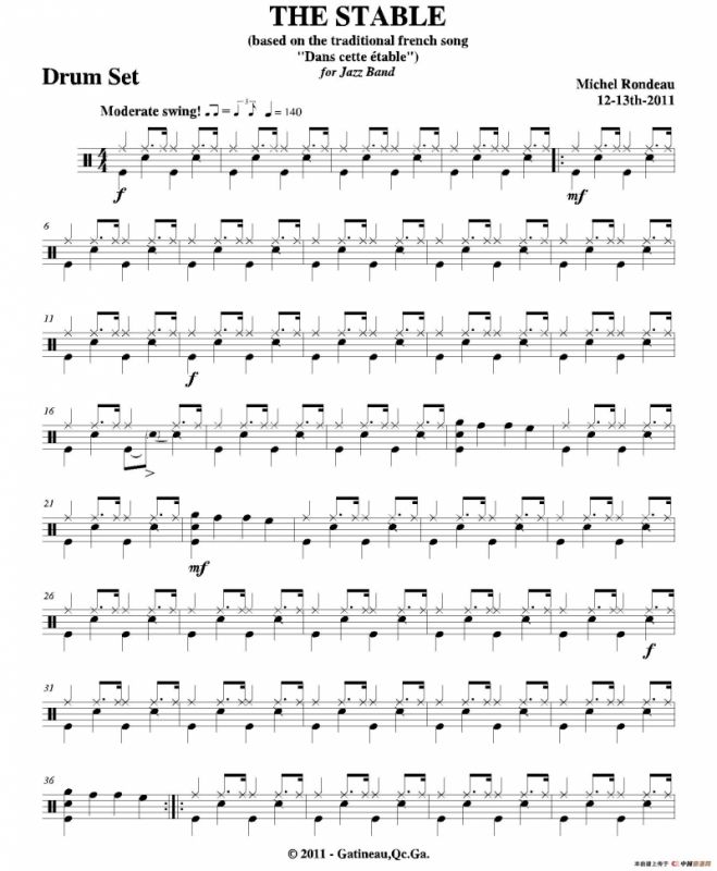 THE STABLE（爵士鼓分谱）