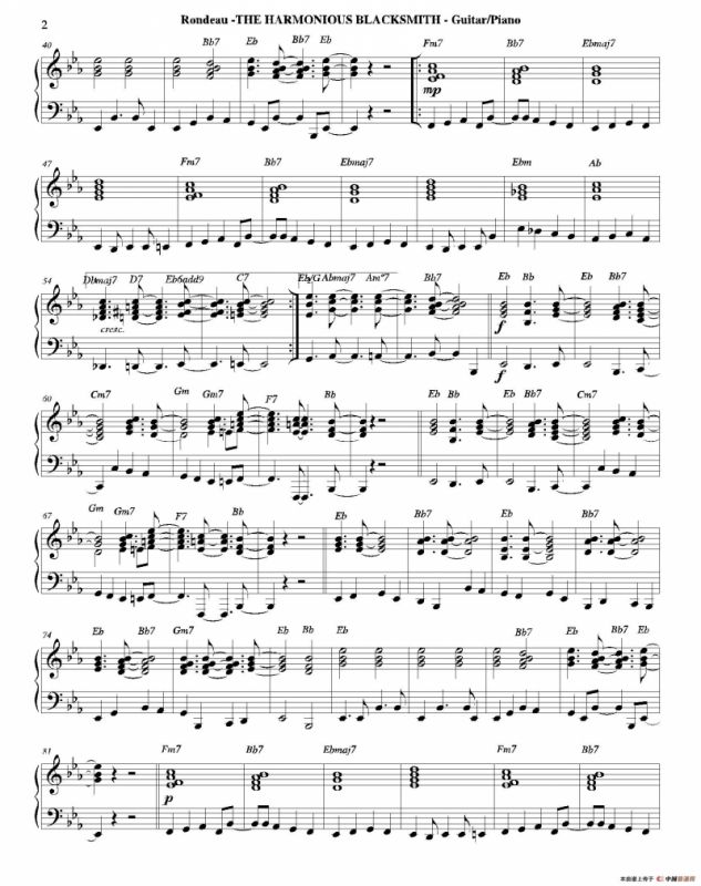 THE HARMONIOUS BLACKSMITH（钢琴、吉他分谱）