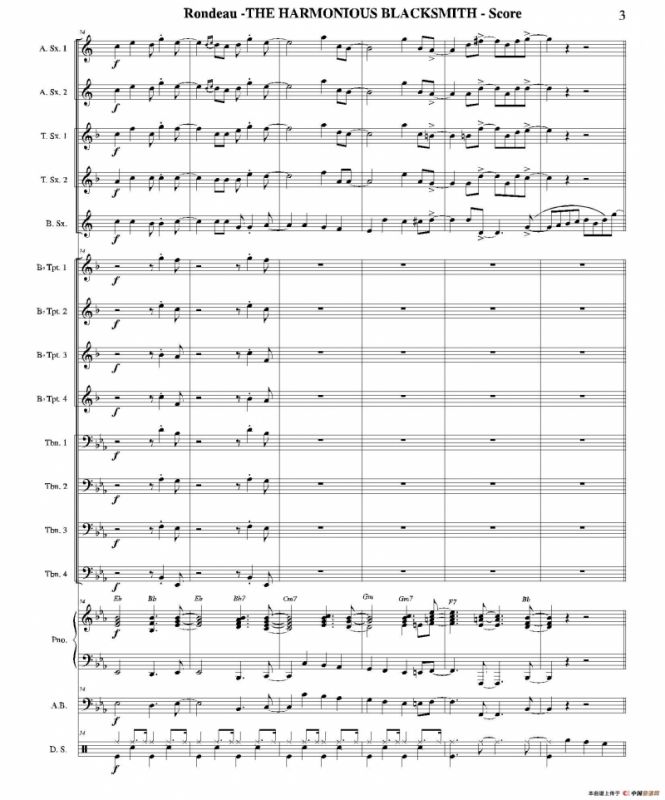 THE HARMONIOUS BLACKSMITH（总谱）