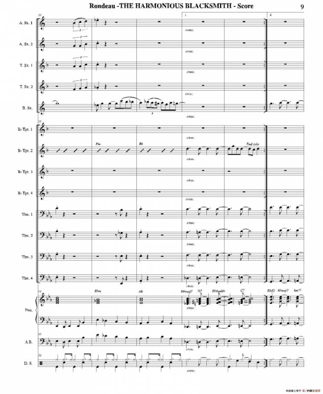 THE HARMONIOUS BLACKSMITH（总谱）