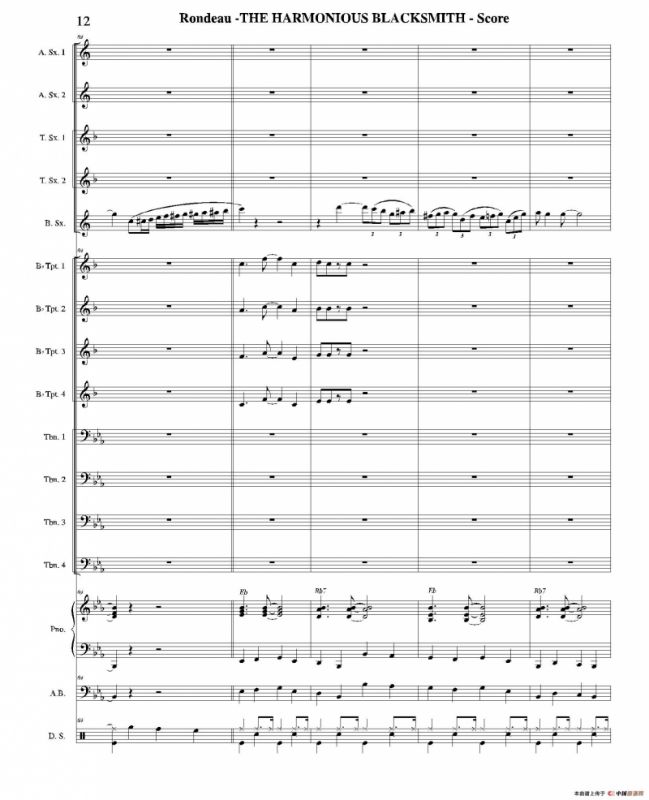 THE HARMONIOUS BLACKSMITH（总谱）