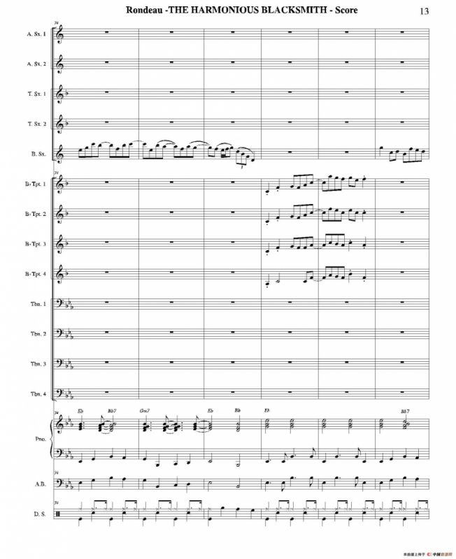 THE HARMONIOUS BLACKSMITH（总谱）
