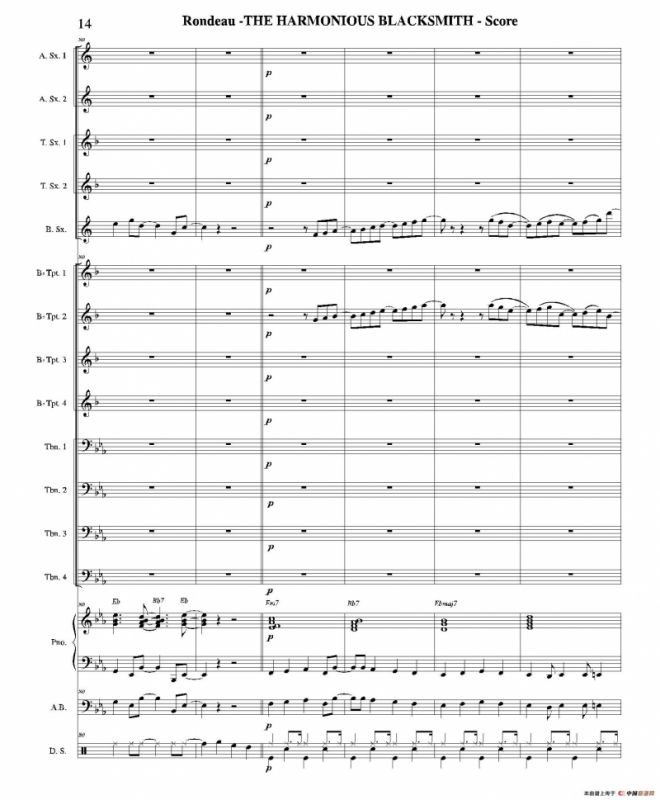 THE HARMONIOUS BLACKSMITH（总谱）