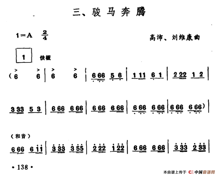 万马奔腾（笙谱）