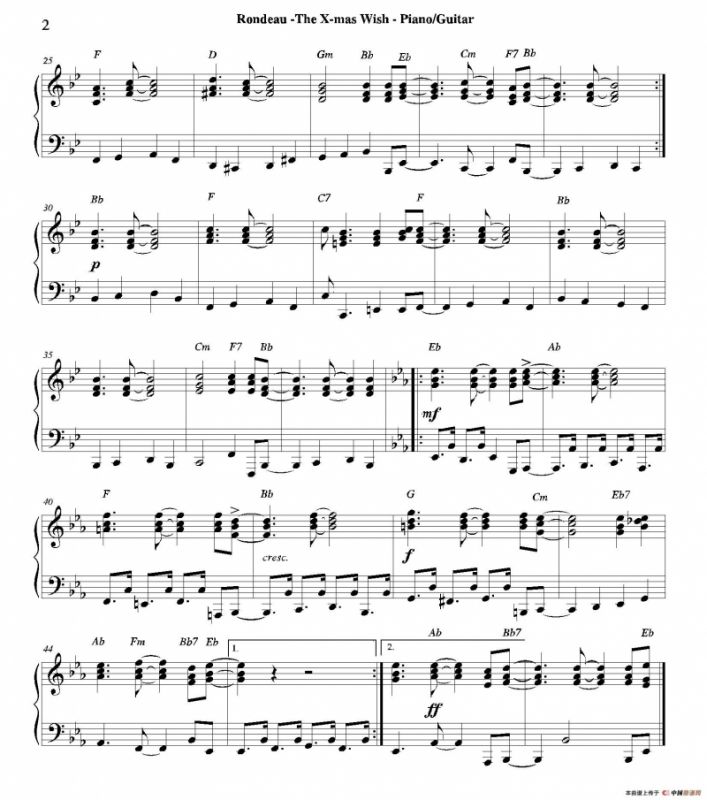THE X-MAS WISH（钢琴吉他分谱）