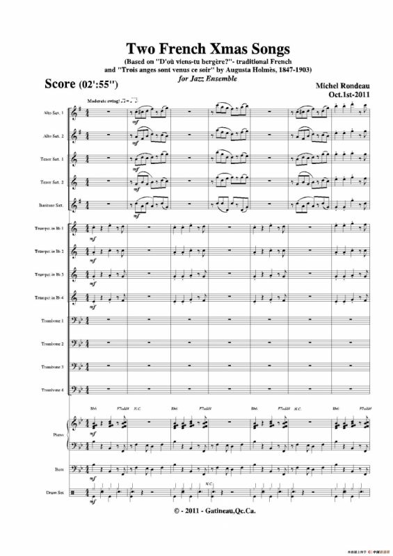 Two French Xmas Songs（总谱）
