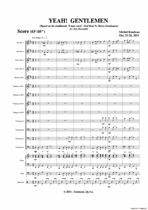 YEAH! GENTLEMEN（总谱）