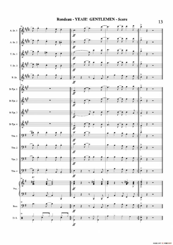 YEAH! GENTLEMEN（总谱）