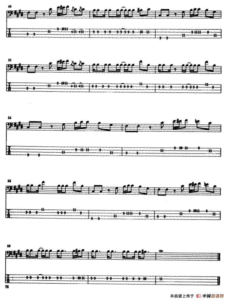 电贝司专业等级第六级（三、自选曲目）