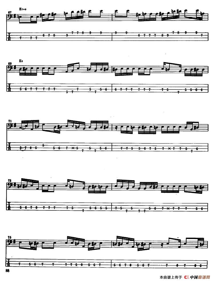 电贝司专业等级第六级（三、自选曲目）