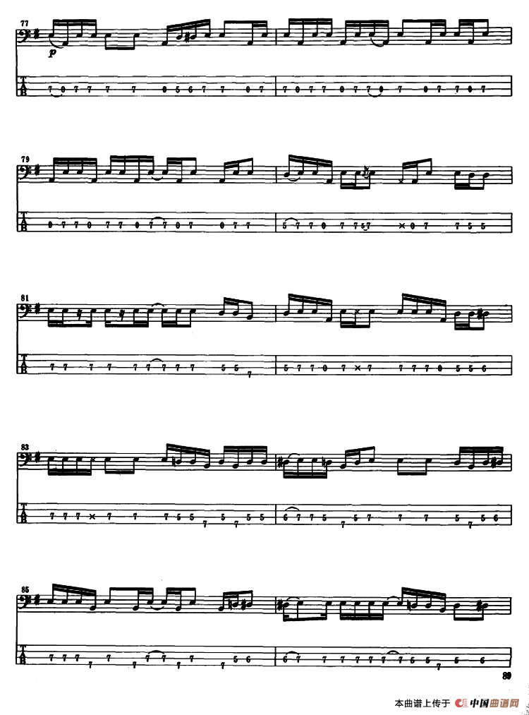 电贝司专业等级第六级（三、自选曲目）