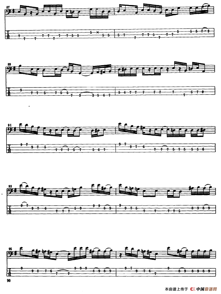 电贝司专业等级第六级（三、自选曲目）