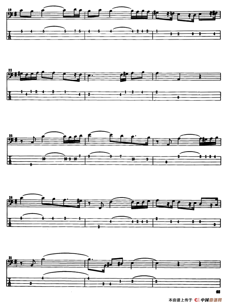 电贝司专业等级第六级（三、自选曲目）