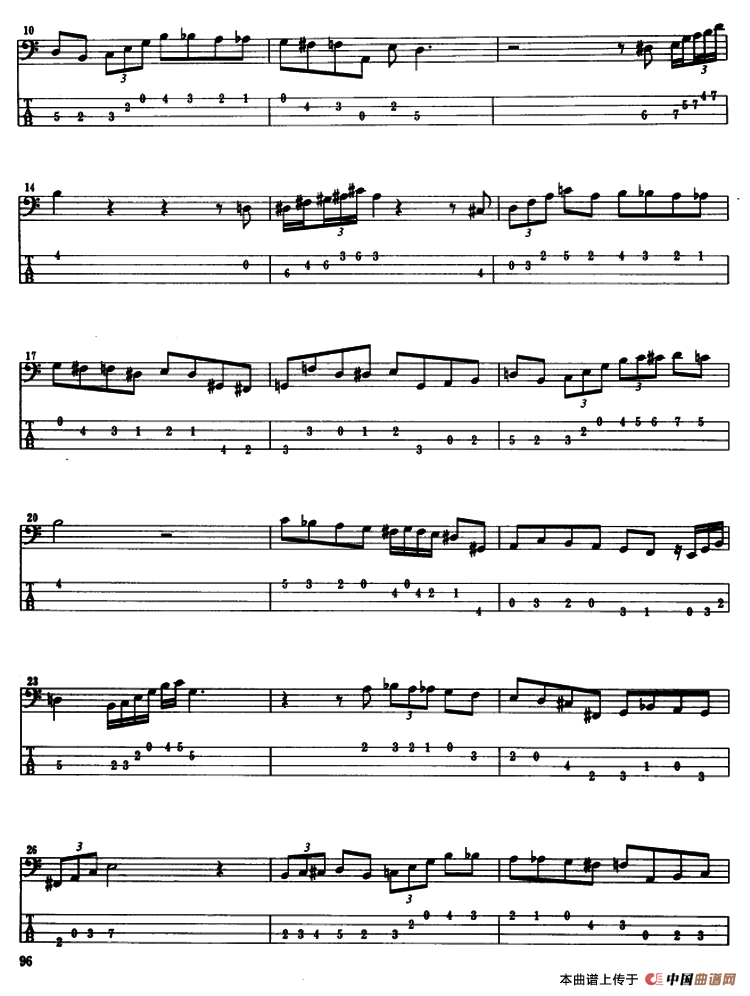 电贝司专业等级第六级（三、自选曲目）